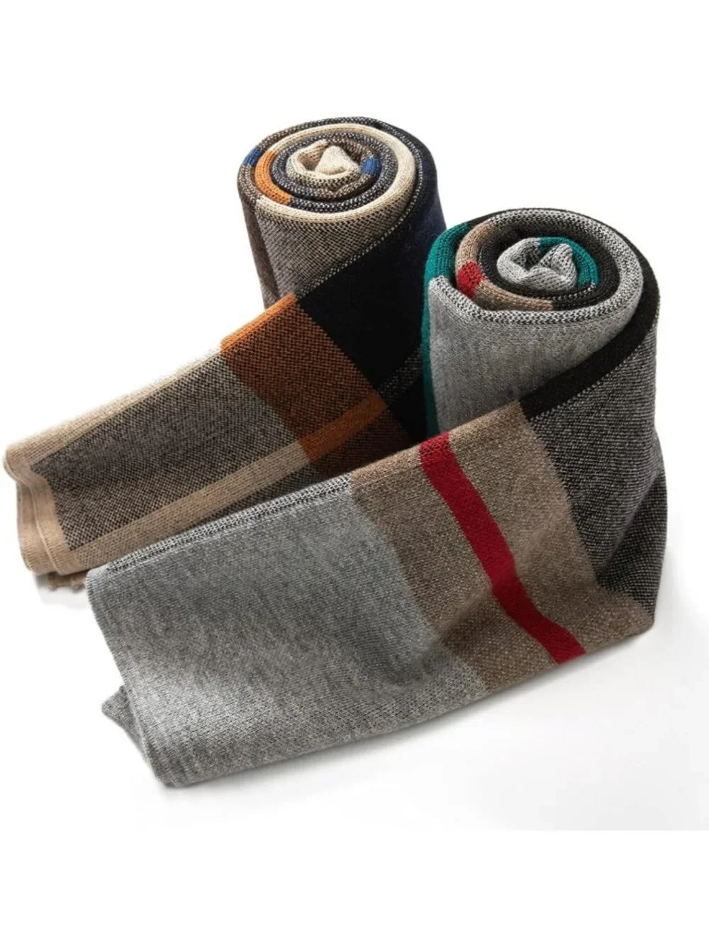 Cozy Merino Wool Tartan Scarf for Men | Thick Plaid Winter Neckwear & Gift Box